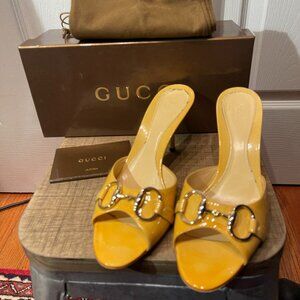 Gucci heels vitello vernice soft yellow 6.5